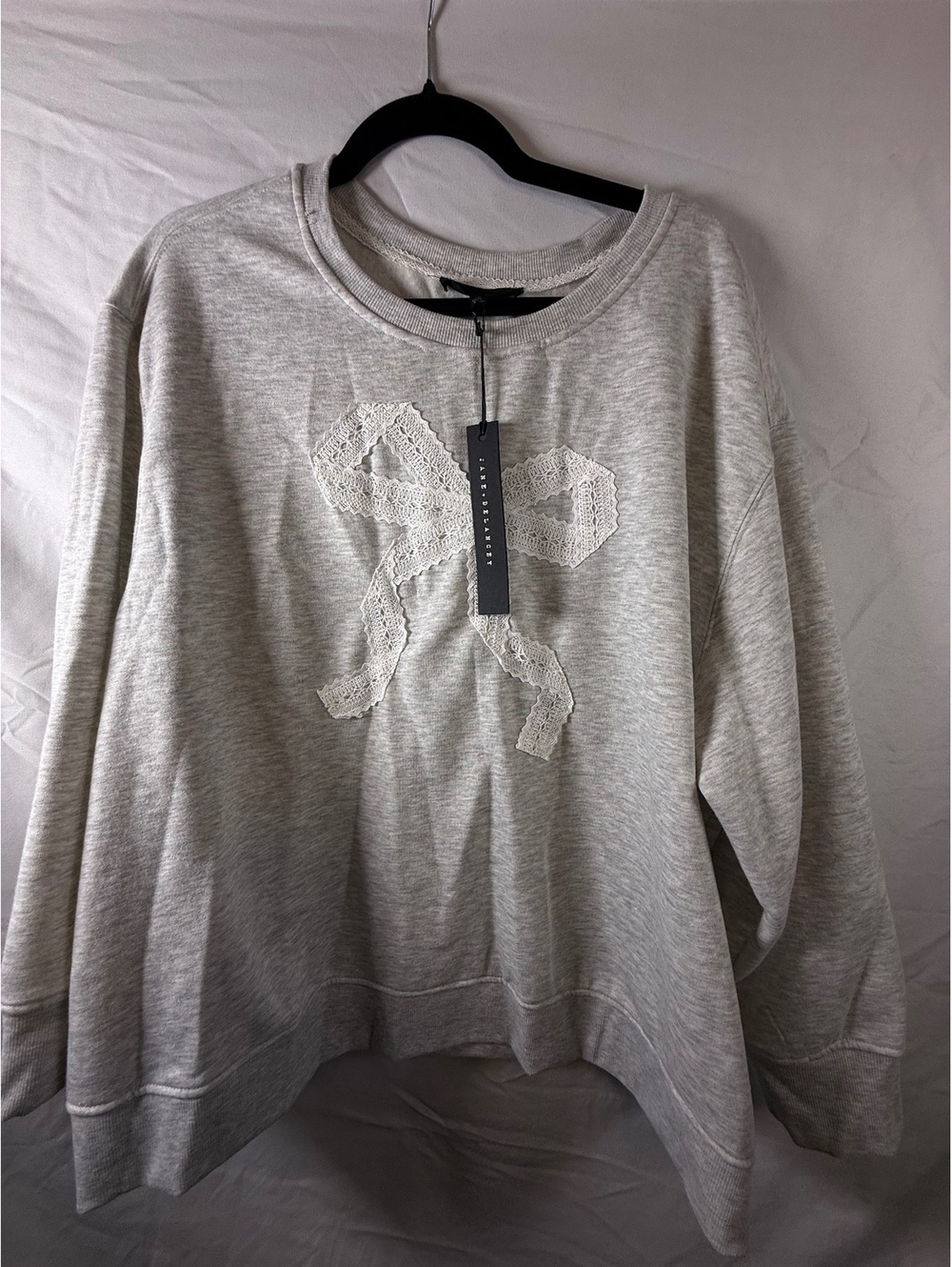 Zadig & Voltaire Women's Gray Lace Bow Embellished Sweatshirt 3X